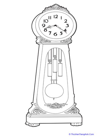 Grandfather Clock Coloring Page