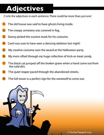 Identifying Adjectives: Halloween