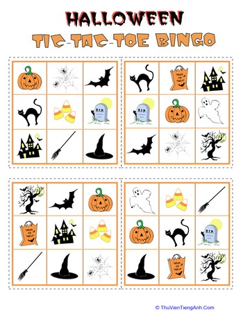 Play Halloween Tic-Tac-Toe Bingo