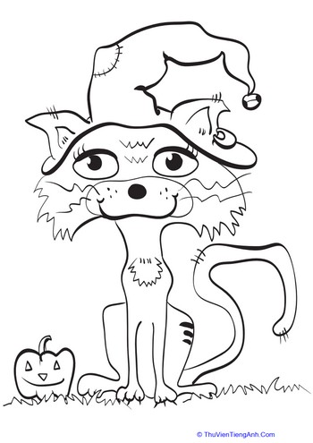 Color the Costumed Cat for Halloween