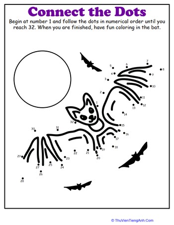 Halloween Dot-to-Dot: Bat