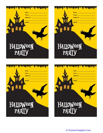Haunted Manor Halloween Party Invitations
