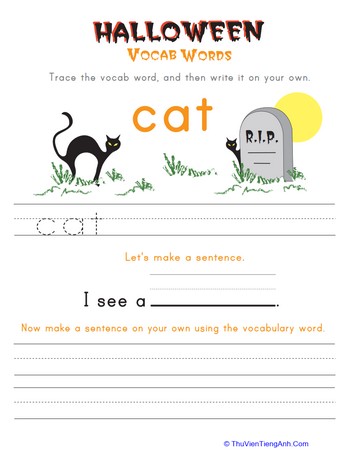 Halloween Vocab Words: Cat