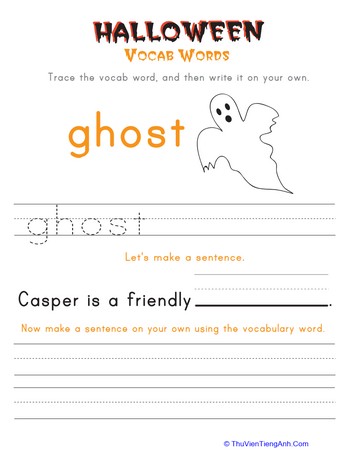 Halloween Vocab Words: Ghost