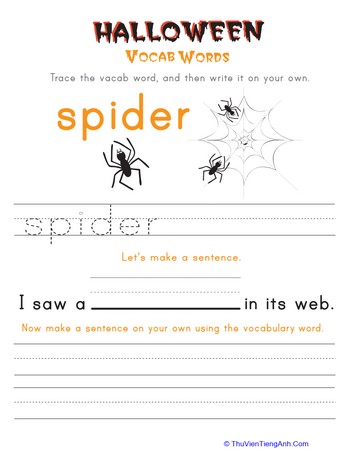 Halloween Vocab Words: Spider