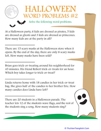 Halloween Word Problems #2