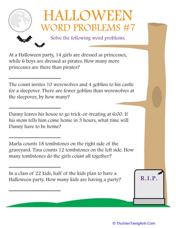 Halloween Word Problems #7