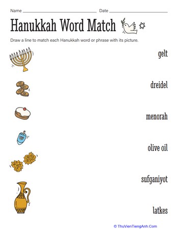 Hanukkah Word Match