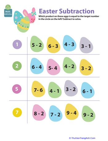 Easter Math: Egg Subtraction