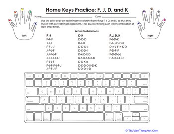 Home Keys Practice: F, J, D, and K
