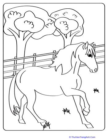 Trotting Horse Coloring Page