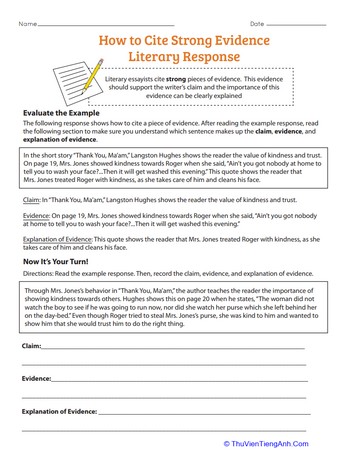 How to Cite Strong Evidence: Literary Response