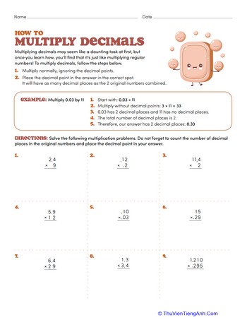 How to Multiply Decimals