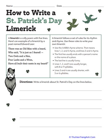 How to Write a St. Patrick’s Day Limerick