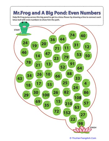 Mr. Frog and A Big Pond: Identifying Even Numbers
