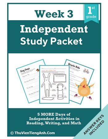 First Grade Independent Study Packet – Week 3