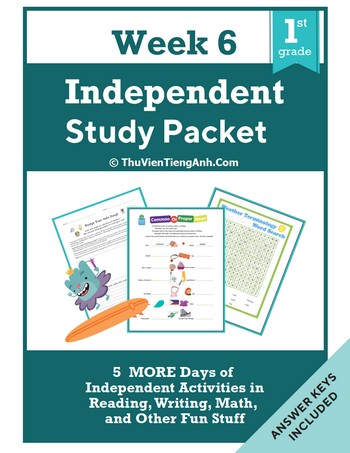 First Grade Independent Study Packet – Week 6