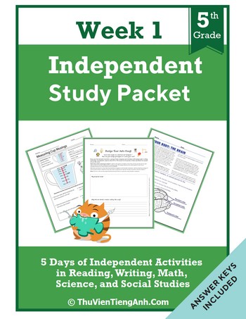 Fifth Grade Independent Study Packet – Week 1