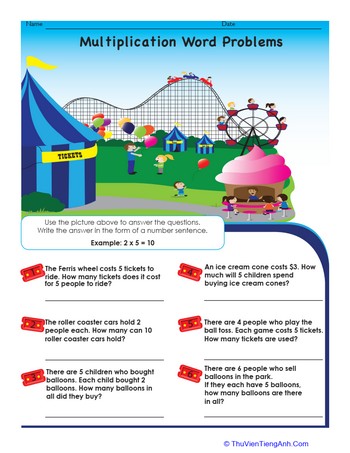 Intro to Multiplication: Roller Coaster Word Problems