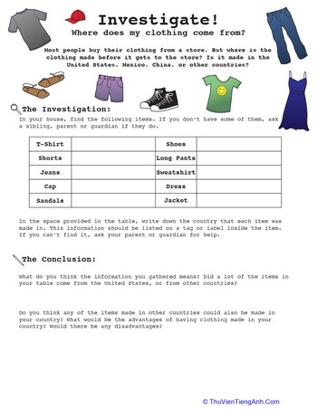 Introduction to Research: Your Clothes!