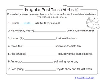 Irregular Past Tense Verbs #1