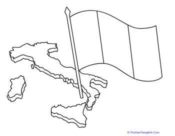 Italian Flag Coloring Page
