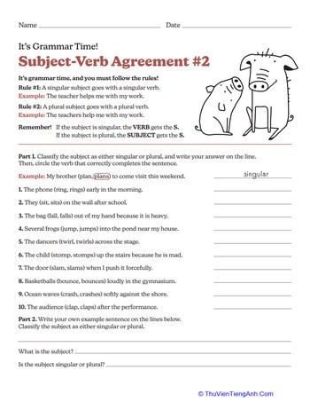 It’s Grammar Time: Subject-Verb Agreement #2