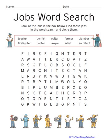 Jobs Word Search