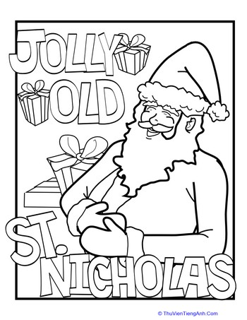 Jolly Old St. Nicholas Coloring Page