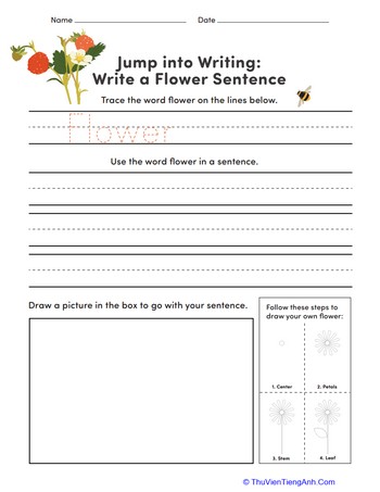 Jump into Writing: Write a Flower Sentence