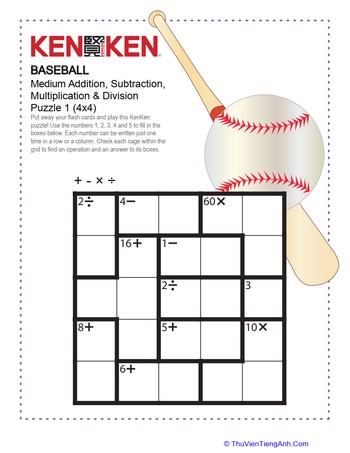 Baseball KenKen® Puzzle
