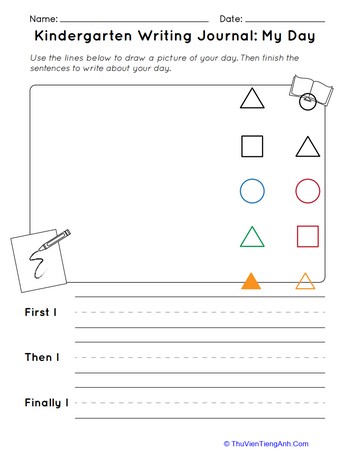 Kindergarten Writing Journal: My Day