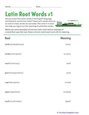 Latin Root Words #1