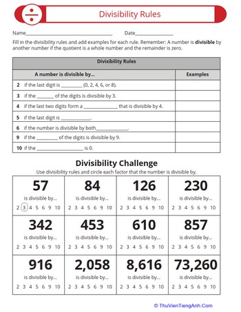 Learn About Divisibility Rules