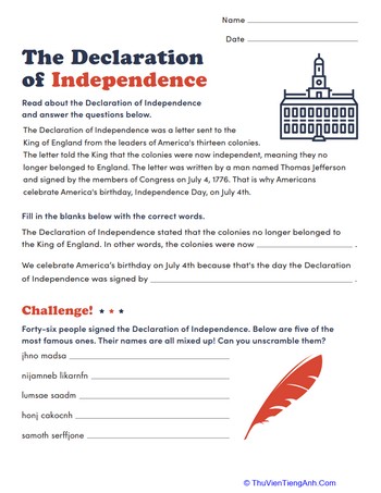 Learn About the Declaration of Independence