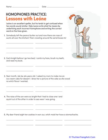 Homophones Practice #1: Lessons With Leóne