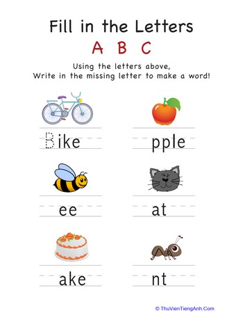Fill in the Letters ABC