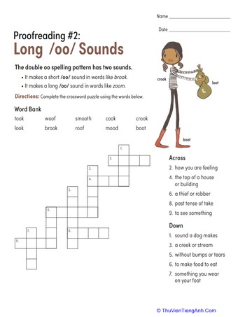 Long and Short /oo/ Crossword Puzzle
