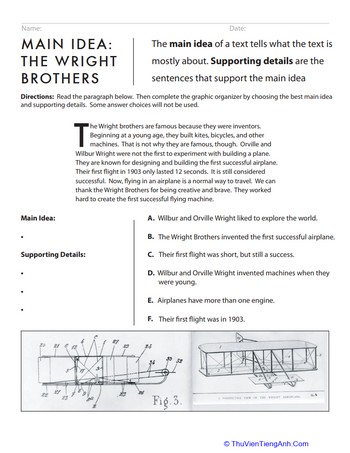 Main Idea: The Wright Brothers