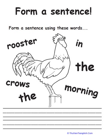 Rooster-rific Sentence Forming