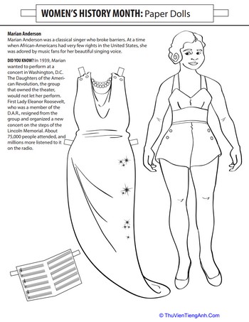 Marian Anderson Paper Doll