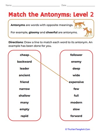 Match the Antonyms: Level 2