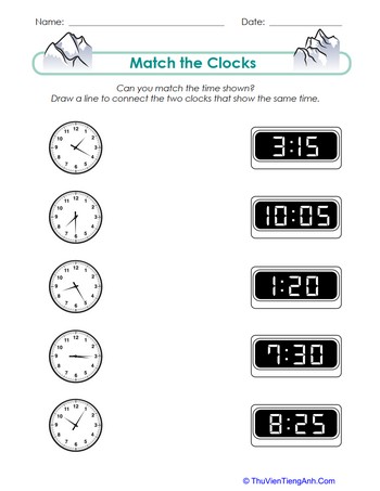 Match the Clocks