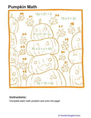 Algebra Coloring Page #7