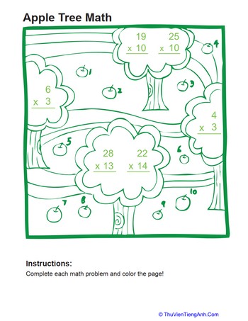 Multiplication Coloring Page 2