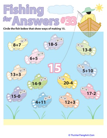 Fishing For Math Facts: Fifteen