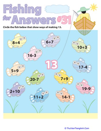 Fishing For Math Facts: Thirteen