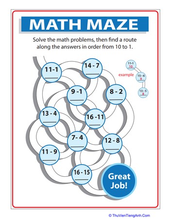 Math Maze: Subtraction