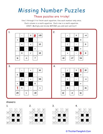Great Grid Math Puzzles