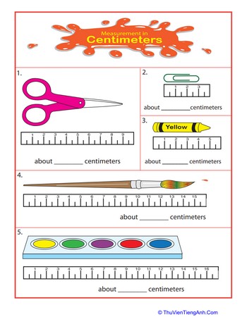 Measuring School Supplies: Centimeters